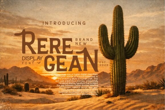 Reregean Font: Retro Style for Editorial Design